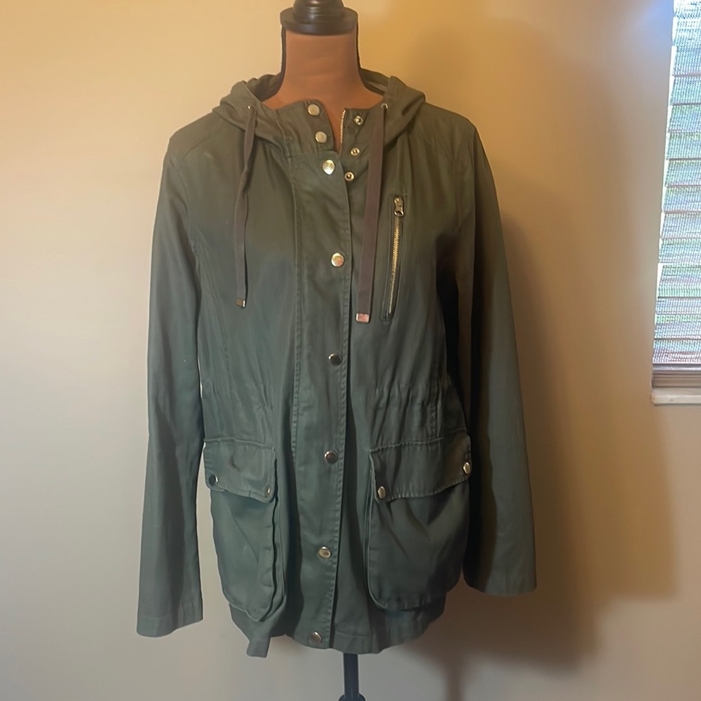 Army Green Utility Jacket with Hood